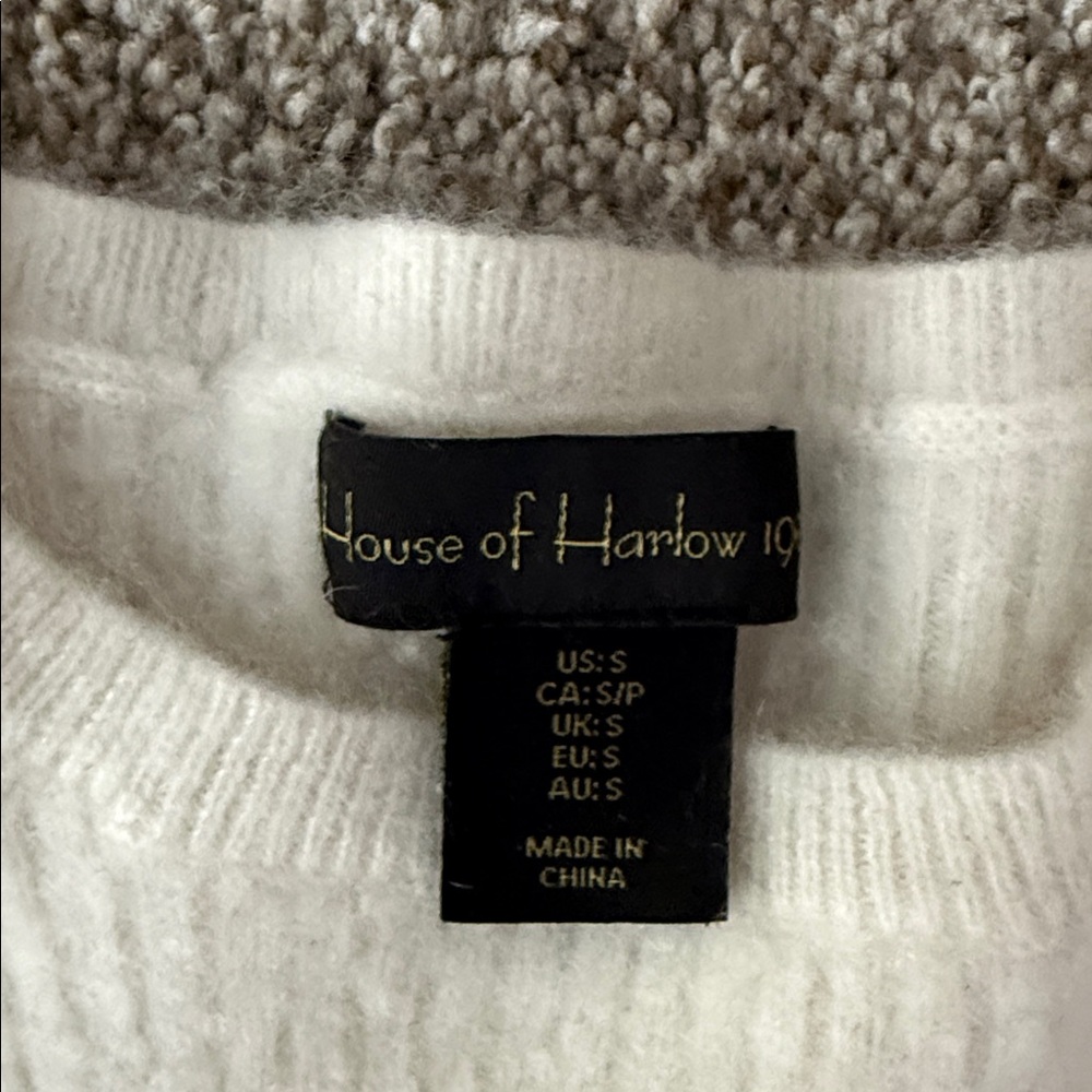 House of Harlow 1960 White Ribbed Knit Top - Picture 2 of 2